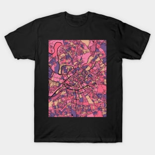 Manchester Map Pattern in Purple & Pink T-Shirt